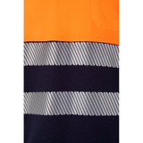 VL ACHELOUS. Δίχρωμο πουκάμισο πόλο με πιέτες (150g/m²) με κοντά μανίκια, από βαμβάκι (55%) και πολυεστέρα (45%)