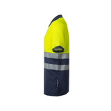 VL ACHELOUS. Δίχρωμο πουκάμισο πόλο με πιέτες (150g/m²) με κοντά μανίκια, από βαμβάκι (55%) και πολυεστέρα (45%)