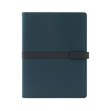 SANDERSON FOLDER. Φάκελος A4 από PU (50% ανακυκλωμένο) με μαγνητικό κλείσιμο και σημειωματάριο με σελίδες με γραμμές