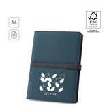 SANDERSON FOLDER. Φάκελος A4 από PU (50% ανακυκλωμένο) με μαγνητικό κλείσιμο και σημειωματάριο με σελίδες με γραμμές