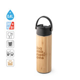 LAVER. Μπουκάλι Thermos από μπαμπού, ανοξείδωτο ατσάλι και PP 440 mL