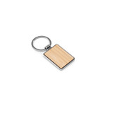 GASTON RECTANGULAR. Ορθογώνιο μπρελόκ από ψευδάργυρο και μπαμπού
