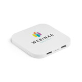CAROLINE. Ασύρματος φορτιστής Superfast 15W με HUB 2 θύρες USB-A σε ανακυκλωμένο ABS (60% rABS)