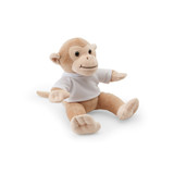 MONKY. Λούτρινο παιχνίδι από πολυεστέρα, σε σχήμα μαϊμούς, με T-shirt