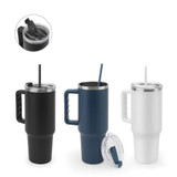 JOYNER XL. Μεγάλο κύπελλο ταξιδιού από ανοξείδωτο χάλυβα (91% ανακυκλωμένο) με διπλό τοίχωμα με μόνωση κενού και ματ φινίρισμα 1300 mL