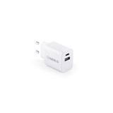 WEGENER. Προσαρμογέας ρεύματος με θύρα USB-A 18W και USB-C 20W σε ανακυκλωμένο ABS (100% rABS)