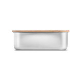 SHINO. Κουτί φαγητού. Ανοξείδωτο κουτί γεύματος με καπάκι από μπαμπού