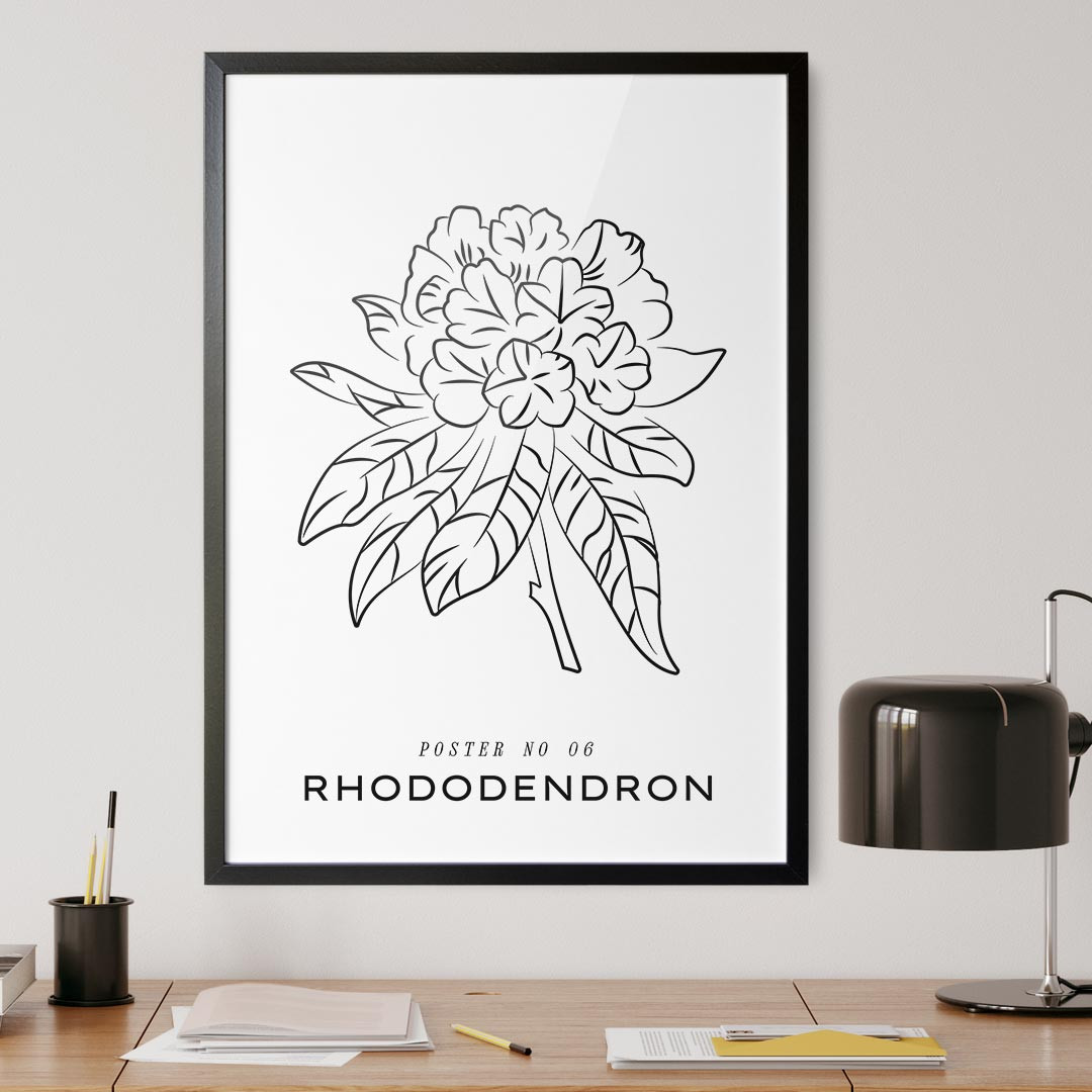 Product Image for Line Art, Rhododendron No. 06