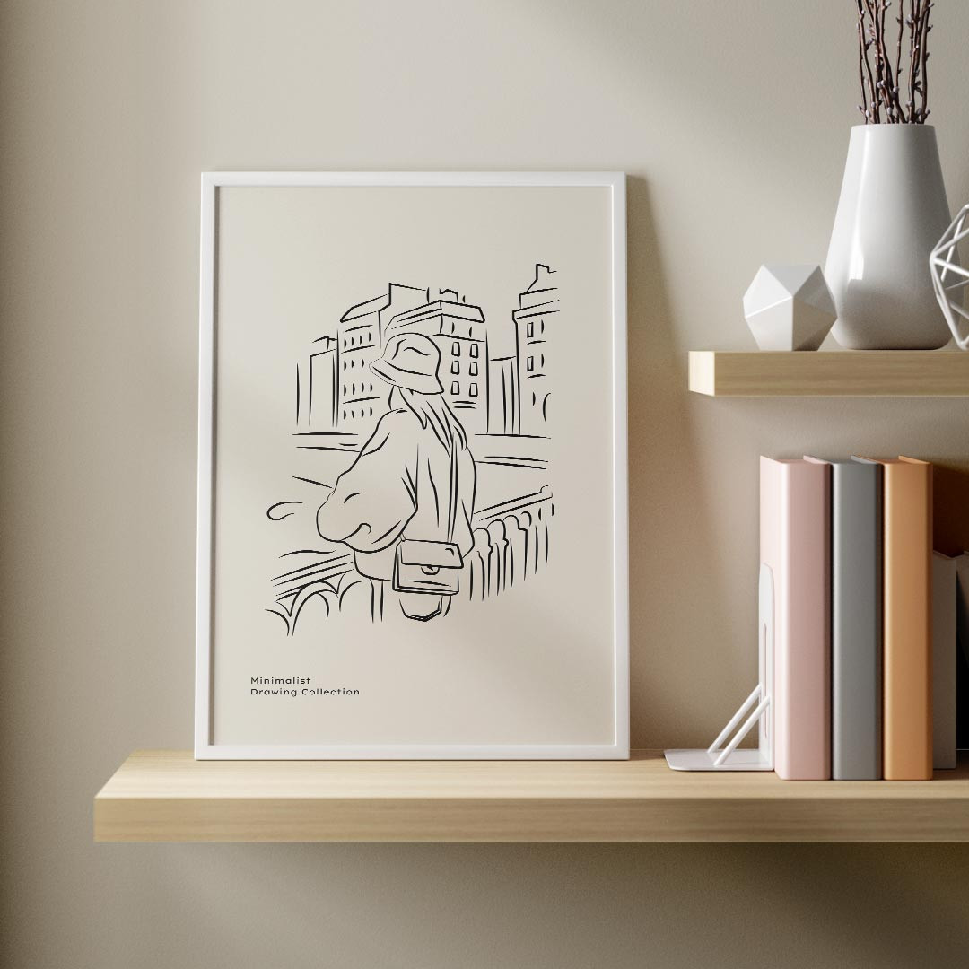 Product Image for Line Art, Minimalist Collection, Walking Across The Bridge