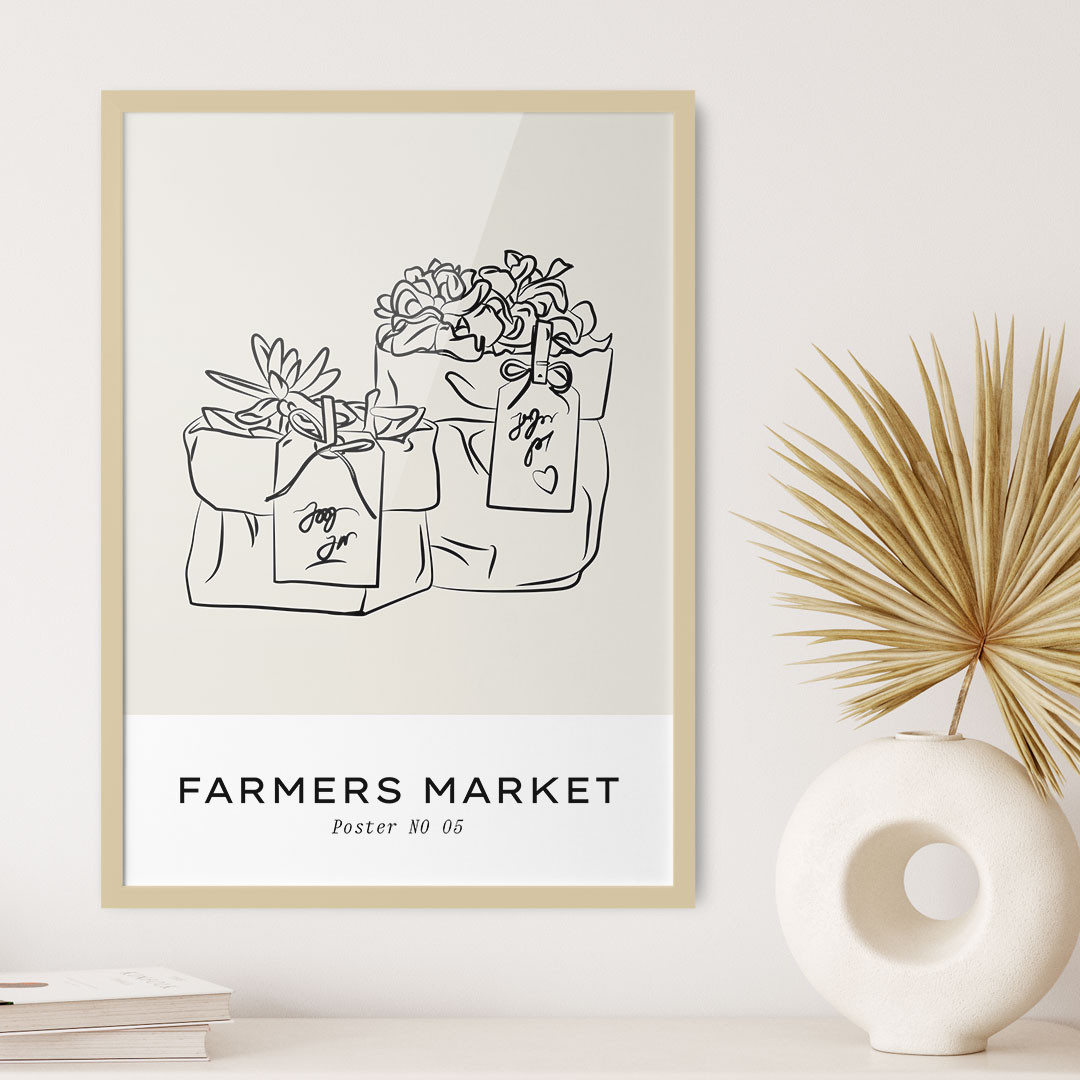 Product Image for Farmers Market, Line Art Collection No. 05