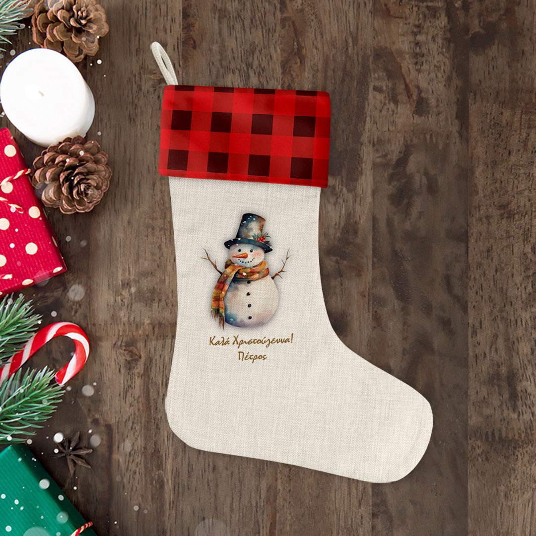Product Image for Χριστουγεννιάτικη Κάλτσα Happy Snowman