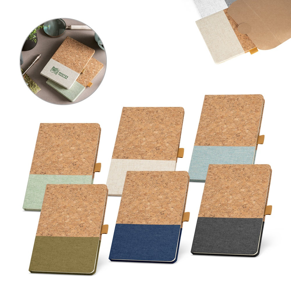 Product Image for KLEE. Τετράδιο Α5 από φελλό και λινό με γραμμές στα φύλλα