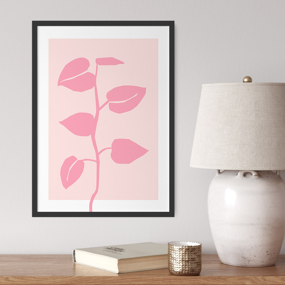 Product Image for Modern Art Pink Leaves