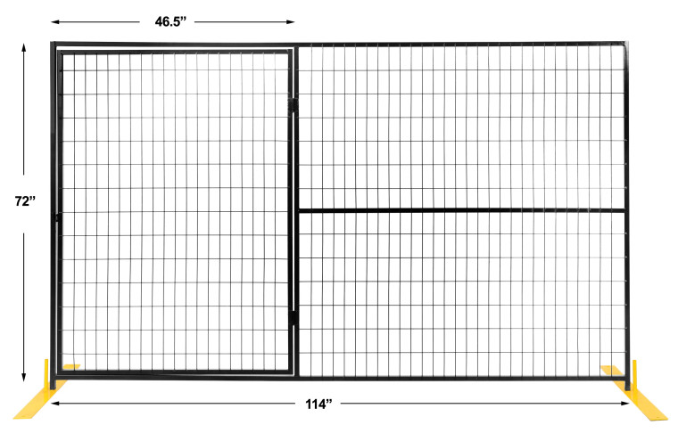 Temp Mesh Panel W/Gate Medium Duty 6'X9'.5"