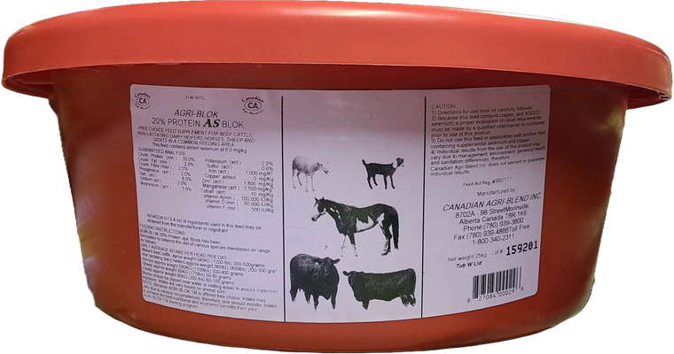 Agri Blok 20% Multi-Species Tub W/Lid - 25 Kg