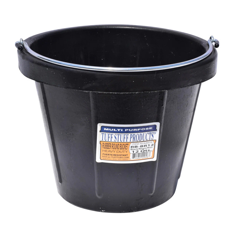 Tuff Stuff Feeder Bucket Rubber W/Handle 12 Quart