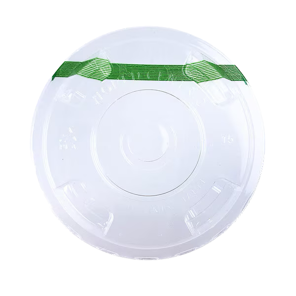 Lid with Straw Hole - 9 to 24 oz Cold Cups, Clear PLA, Stripe