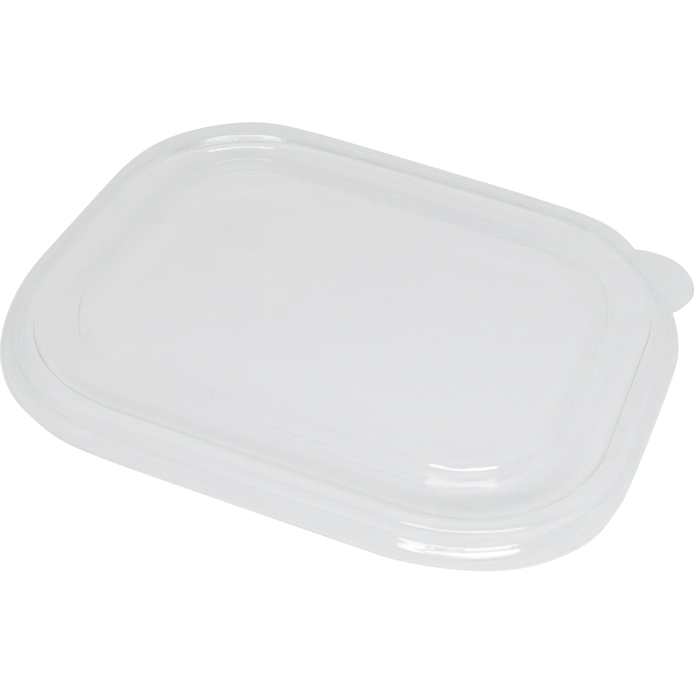 Flat Lid - 20-48 oz Fiber Boxes, Clear PLA