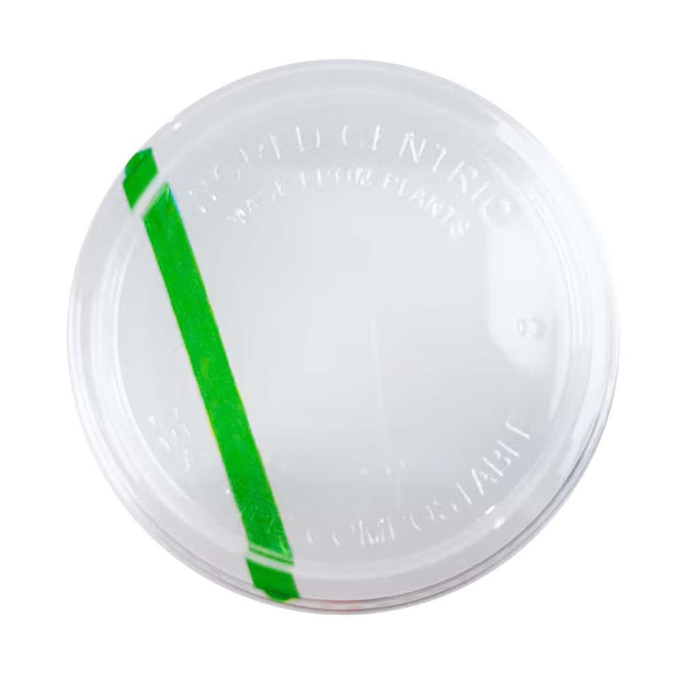 Lid - 8-32 oz Round Deli Containers, Clear PLA, Stripe