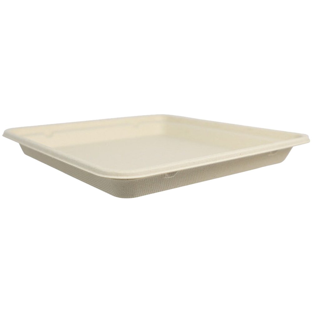 8x8" Fiber Linear Takeout Container, Shallow