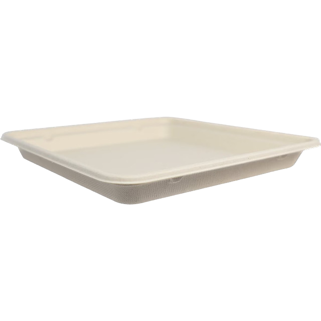 9x9" Fiber Linear Takeout Container, Shallow