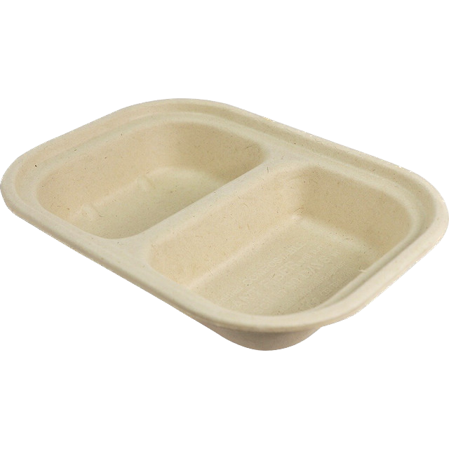 8x6x1.5" (14 oz) Fiber Container, 2-Compt