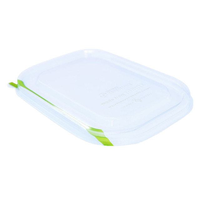 Lid - 8x6" Fiber Containers, Clear PLA, Stripe
