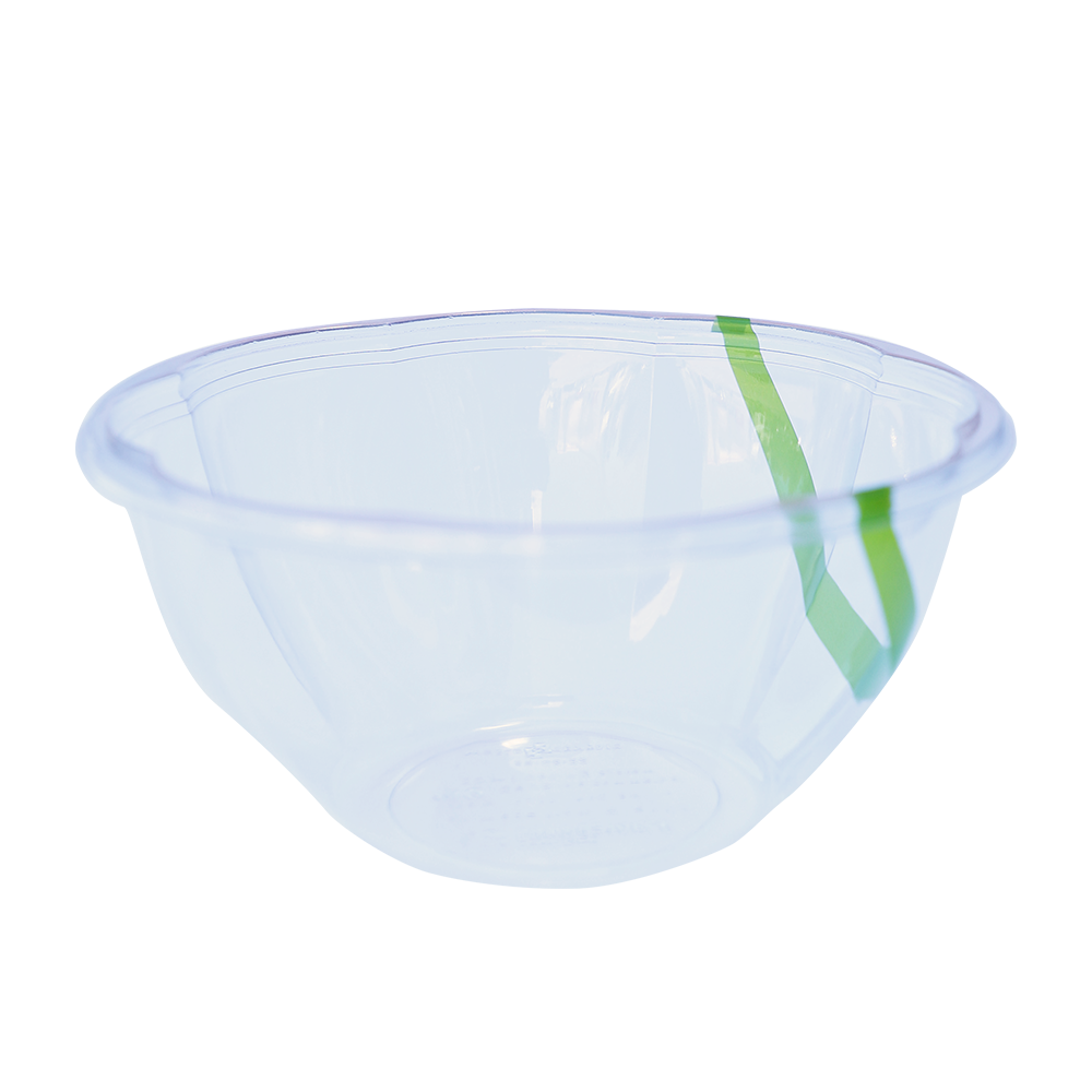 32 oz Salad Bowl, Clear PLA, Stripe