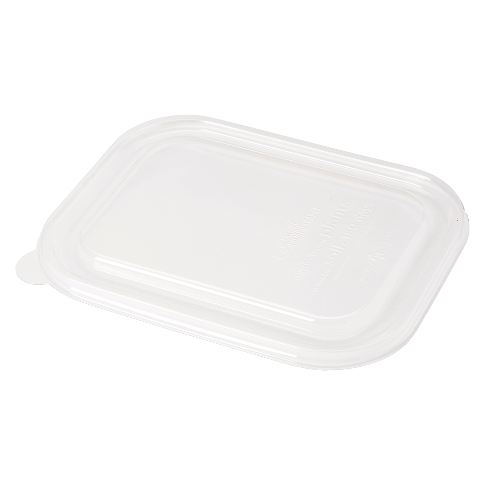 Lid - 8x6" Fiber Containers, Clear PLA
