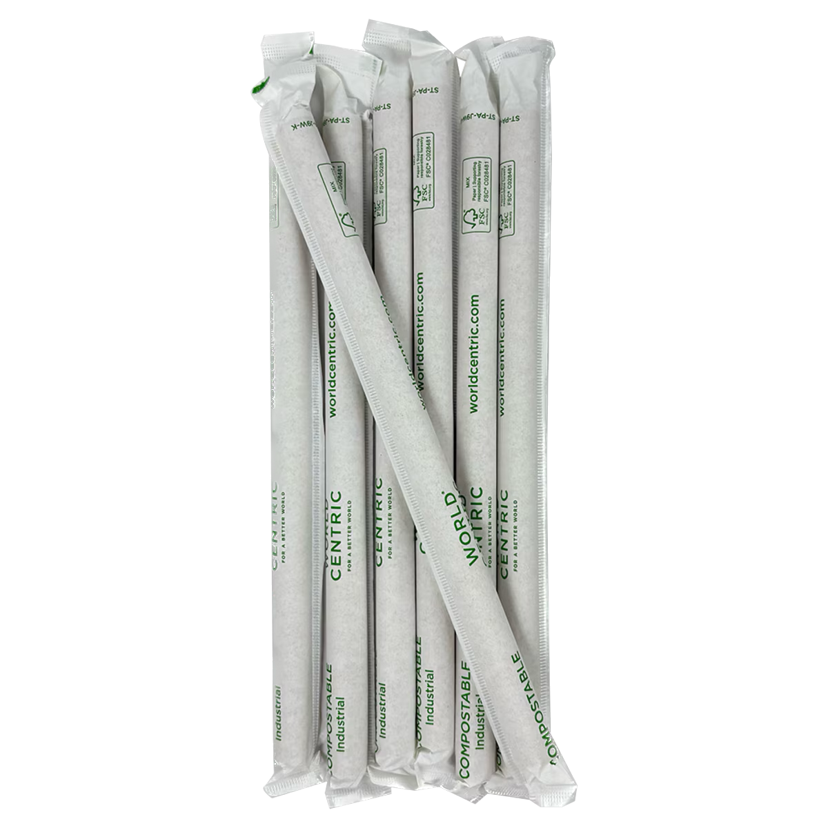 9" Kraft Paper Jumbo Straw, Wrapped