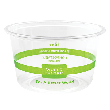 16 oz Round Deli Container, Clear PLA