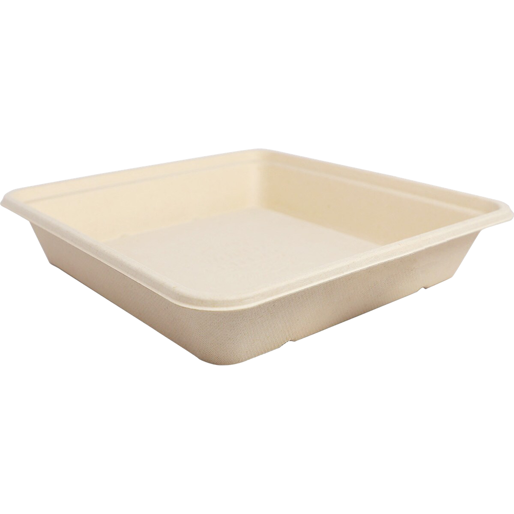 9x9" Fiber Linear Takeout Container, Laminated