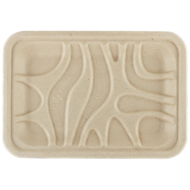 8.2x5.7x.6” 2S Meat and Produce Fiber Tray, Laminated