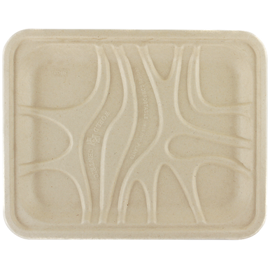 9.1x7.2x.7" 4S Meat and Produce Fiber Tray