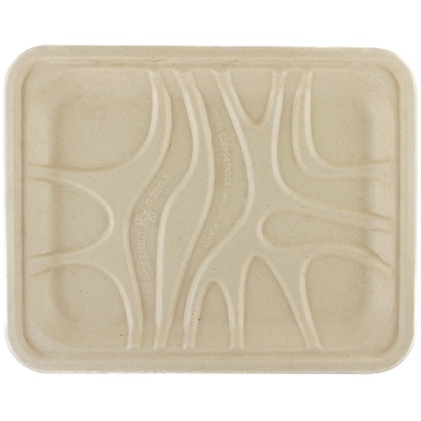 9.1x7.2x.7” 4S Meat and Produce Fiber Tray, Laminated