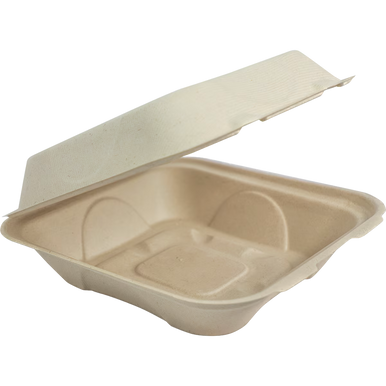 9x9x3" Fiber Clamshell, Laminated