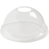 Dome Lid with Straw Hole - 9 to 24 oz Cold Cups, Clear PLA