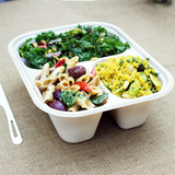10x7.5x3" (48 oz) Fiber Container, 3-Compt