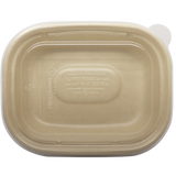 Flat Lid - 20-48 oz Fiber Boxes, Clear PLA