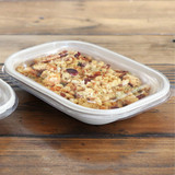 Flat Lid - 20-48 oz Fiber Boxes, Clear PLA