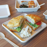 8x8" Fiber Linear Takeout Container, Shallow
