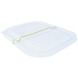 Lid - 10x7.5" Fiber Containers, Clear PLA, Stripe