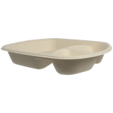 9x8x1.5" Fiber Nacho Tray, 3-Compt