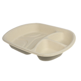 9x8x1.5" Fiber Nacho Tray, 3-Compt