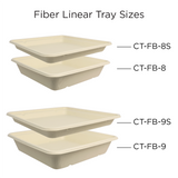 9x9" Fiber Linear Takeout Container, Shallow