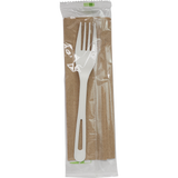 6" TPLA Cutlery Set (Fork, Napkin), Wrapped