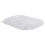 Lid - 8x6" Fiber Containers, Clear PLA, 2-Compt