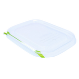 Lid - 8x6" Fiber Containers, Clear PLA, Stripe