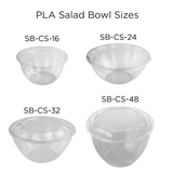 32 oz Salad Bowl, Clear PLA, Stripe