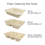 104 oz Fiber Catering Pan, Laminated, 3-Compt